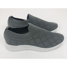 STEVE MADDEN Womens Launch Slip-on Sneaker 6 Grey Knit Lightweight NWOB