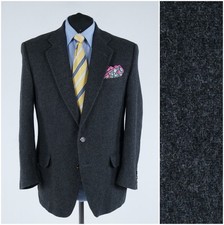 Mens Vintage Blazer 46S UK Size VIA CORTESA Grey Wool Sport Coat Jacket
