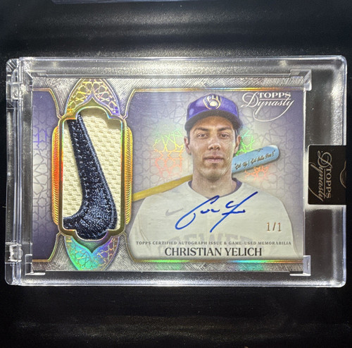 2025 Topps Dynasty Christian Yelich Brewers Auto Patch 1/1 NIKE LOGO DAP-CY3