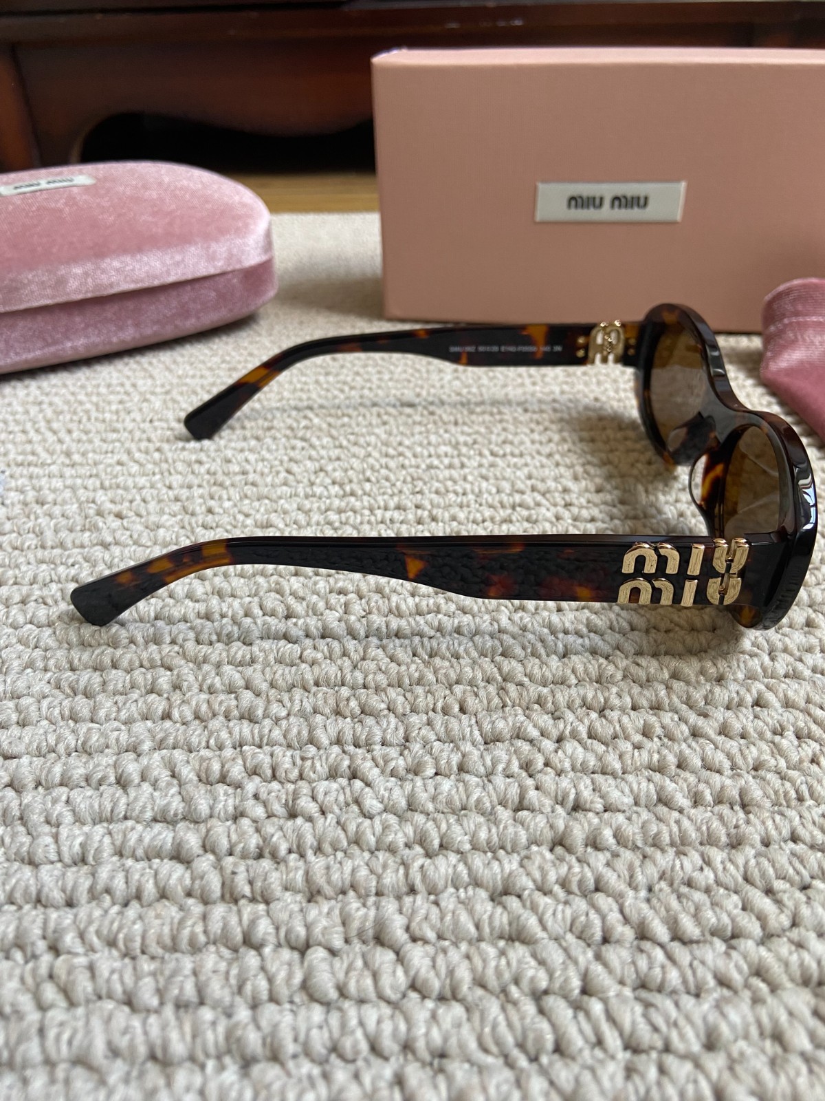 Miu Miu MU 06ZS Sunglasses Havana Brown Used Complete with Original Box and Case image 4