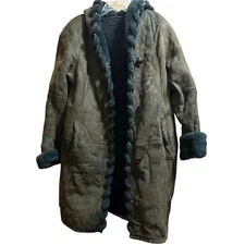 Vintage ACSA Neus Accensi Spain Spanish Leather Shearling Coat - Size Large