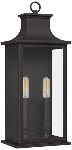 Quoizel Abernathy 19 1/2" High Old Bronze Outdoor Lantern Wall Light - Picture 2 of 6