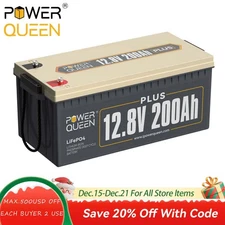 12V 200Ah Plus LiFePO4 Deep Cycle Lithium Battery for RV Marine Off-Grid Solar