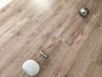 SOMPEX Pendelleuchte 1-flammig höhenverstellbar Edelstahl/Weiß