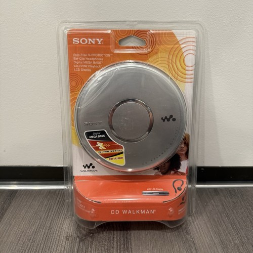 Reproductor de CD portátil Sony CD Walkman sellado de fábrica plateado D-EJO11 NUEVO SELLADO