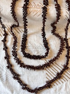 hawaiian koa seed leis necklaces lot of 3 55/53/62"