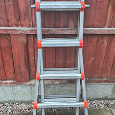 Little Giant Foldable Aluminium Step Ladder 5ft 140kg Silver/Orange Used