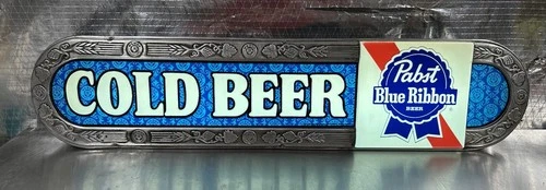Vintage Pabst Blue Ribbon Cold Beer Lighted Sign PBR