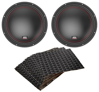 (2) MTX 5510-22 10'' 800w DVC 2-ohm Car Subwoofers+Sound Vibration Deadener Kit