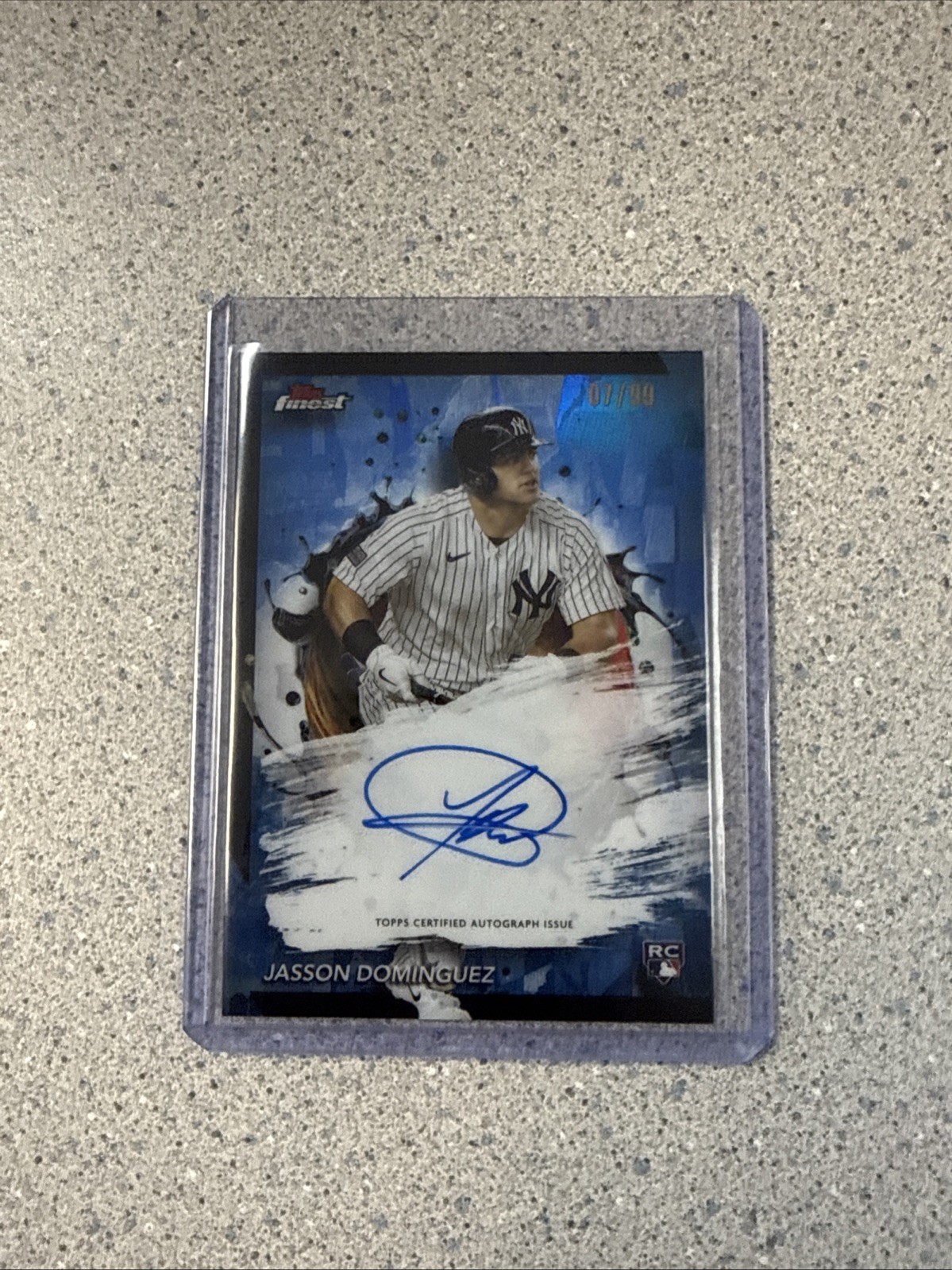 2024 Topps Finest Jasson Dominguez #FA-JDO Blue Refractor Auto /99