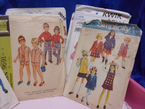 16 vintage sewing patterns for teens,girls/boys,toddlers, babies shipping incl - Picture 11 of 16
