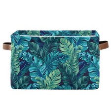 Large Storage Basket Turquoise Green Foldable Organizer Bin Box With Handle