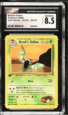 CGC 8.5 Brock's Golbat 39/132 Gym Heroes 1st Edition Pokemon Card on eBay