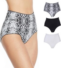 Rhonda Shear 3Pc Smoothing Brief Multi Zebra Black L NWOT 1071 