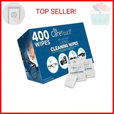 Care Touch Lens Wipes for Eyeglasses - 400 Count Individually Wrapped Pre-Moiste