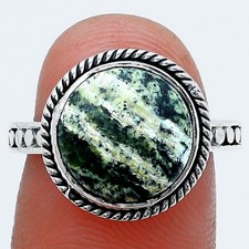 Natural Chrysotile 925 Sterling Silver Ring s.7.5 Jewelry R-1066