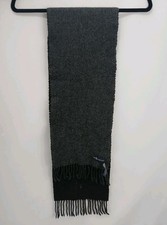 Polo Ralph Lauren Scarf Dark Gray Lambswool Pony Logo Made In Italy