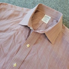 Brooks Brothers Dress Shirt Men's 16 33 Regent Red Plaid Non-Iron Supima Cotton
