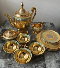 Rare Bohemia Czech 24K tea cup set