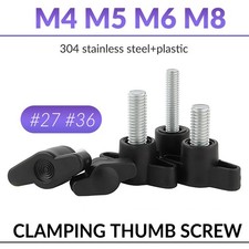 Plastic M4 M5 -M8 Clamping Thumb Screw Tee Wing Knob Head Hand Grip Bolt 27 36