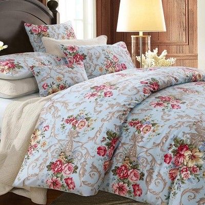 Chic Boho Shabby Floral Classic Luxury Collection King Size 3Pcs Duvet Cover Set