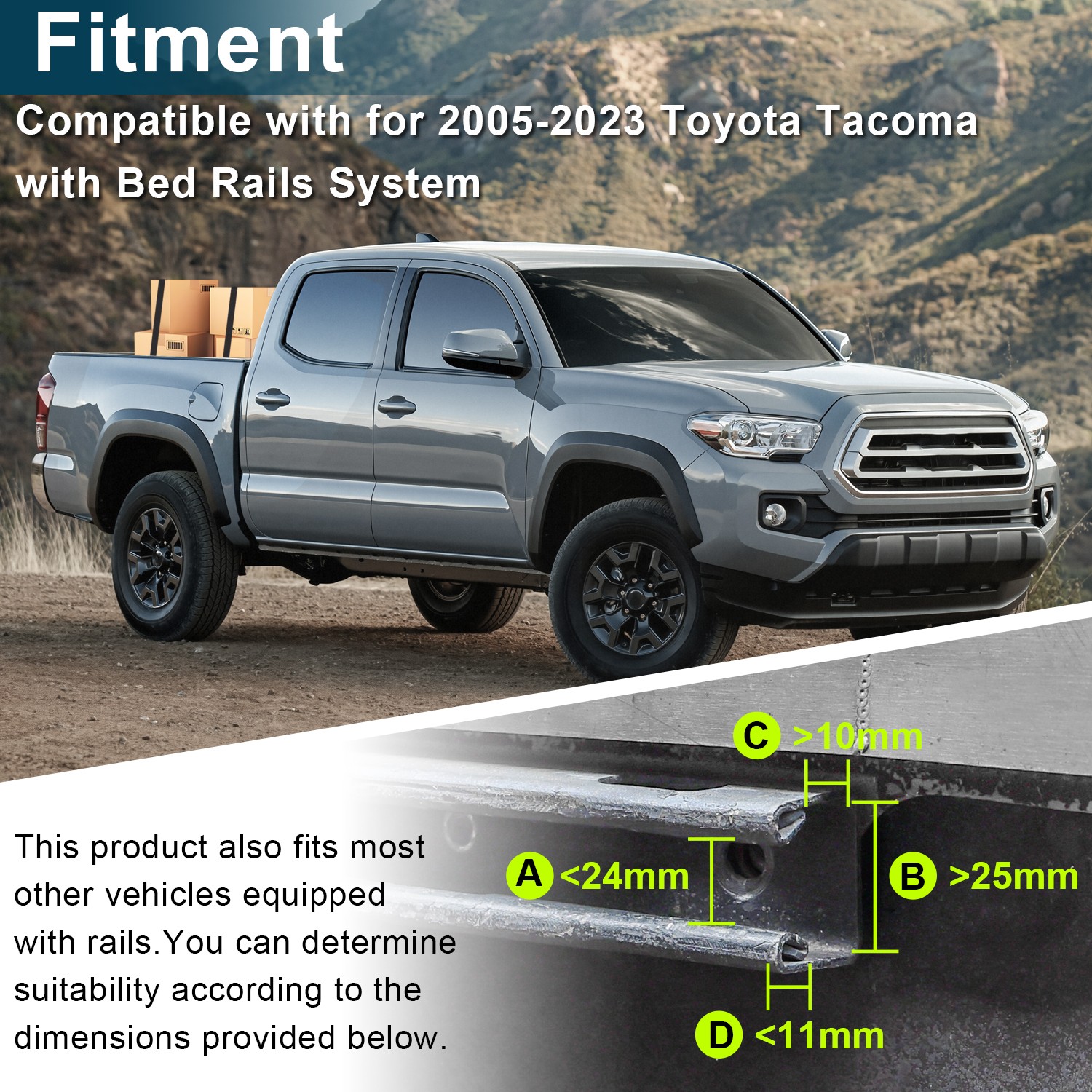 Upgraded Retractable Tie Down Straps For 2005-2023 Toyota Tacoma  Accessories