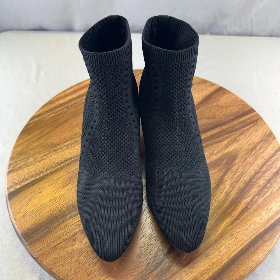 Botín calcetín tejido elástico reciclado púrpura Eileen Fisher negro de lujo para mujer 7,5  Foto 3 de 4