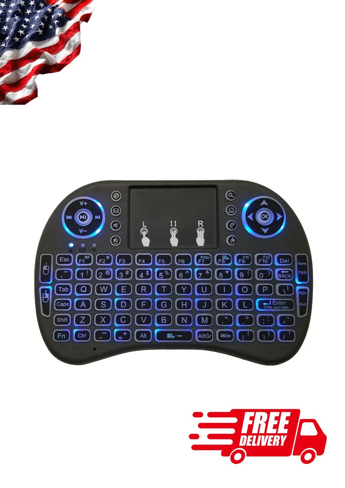 ✔ Mini Keyboard i8 2.4G Air Mouse Wireless with Touchpad, Backlit, Rechargeable