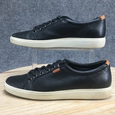 Ecco Shoes Womens 12 Soft 7 Sneakers Black Lace Up Low Top Comfort Casual Flats