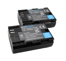 2x LP-E6P Battery for Canon EOS R5 Mark II (max discharge current 6.0A)