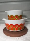 2 Vintage Pyrex Arches or Fish Scale Bowl Set 343 & 344 1.5 & 3 Quarts