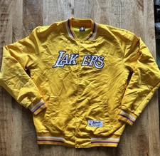 Vintage Los Angeles Lakers Satin Varsity Jacket Majestic Collection Sz Large
