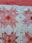 1940's Homemade Stitched Red Sawtooth Star Quilt 82×72 — photo 3