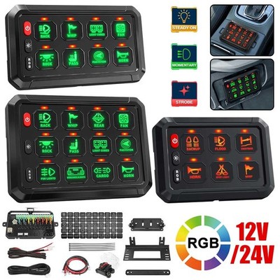 6/8/12Gang Schalttafel LED Schaltung Steuerrelais System Touch Switch Box 12-24V