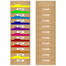 40 Pockets 4 Pack File Storage Pocket Chart File Folder Pocket Chart Heavy Du...