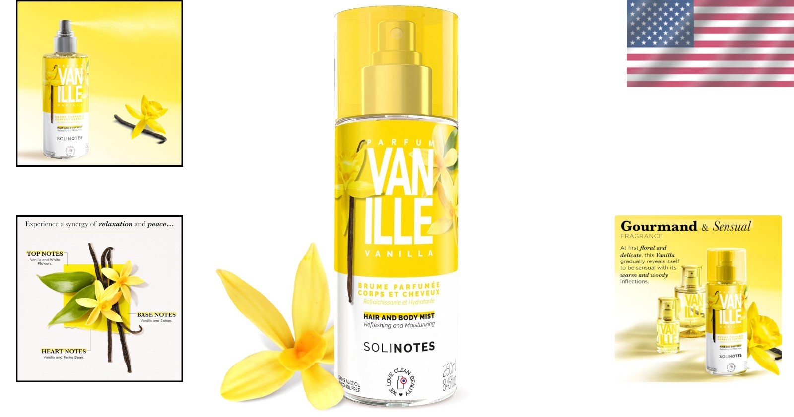 Vanilla Floral Body Spray 250ml Women’s Perfume, Warm Woody Scent, All-Day