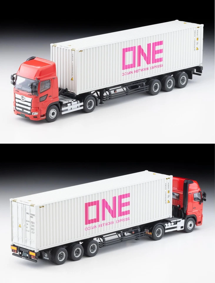 Remolque contenedor marino 1/64 LV-N292d Hino Profia 40 ft Toho Sharyo T Foto 2 de 4