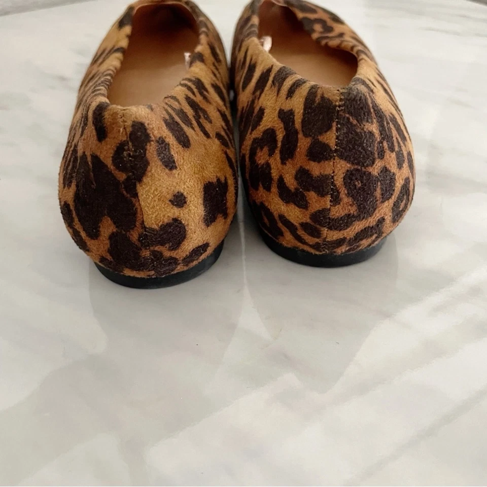 French Connection Margarita Leopardo Punta Plana Vegana Gamuza Talla 6 Nuevo Foto 4 de 4