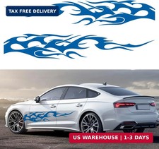 Bilisin Universal Car Body Side Sticker Vinyl Flame Graphics Racing Sports Strip