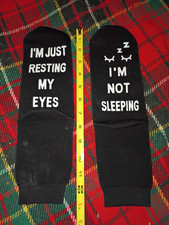 i'm not sleeping, i'm just resting my eyes novelty socks black