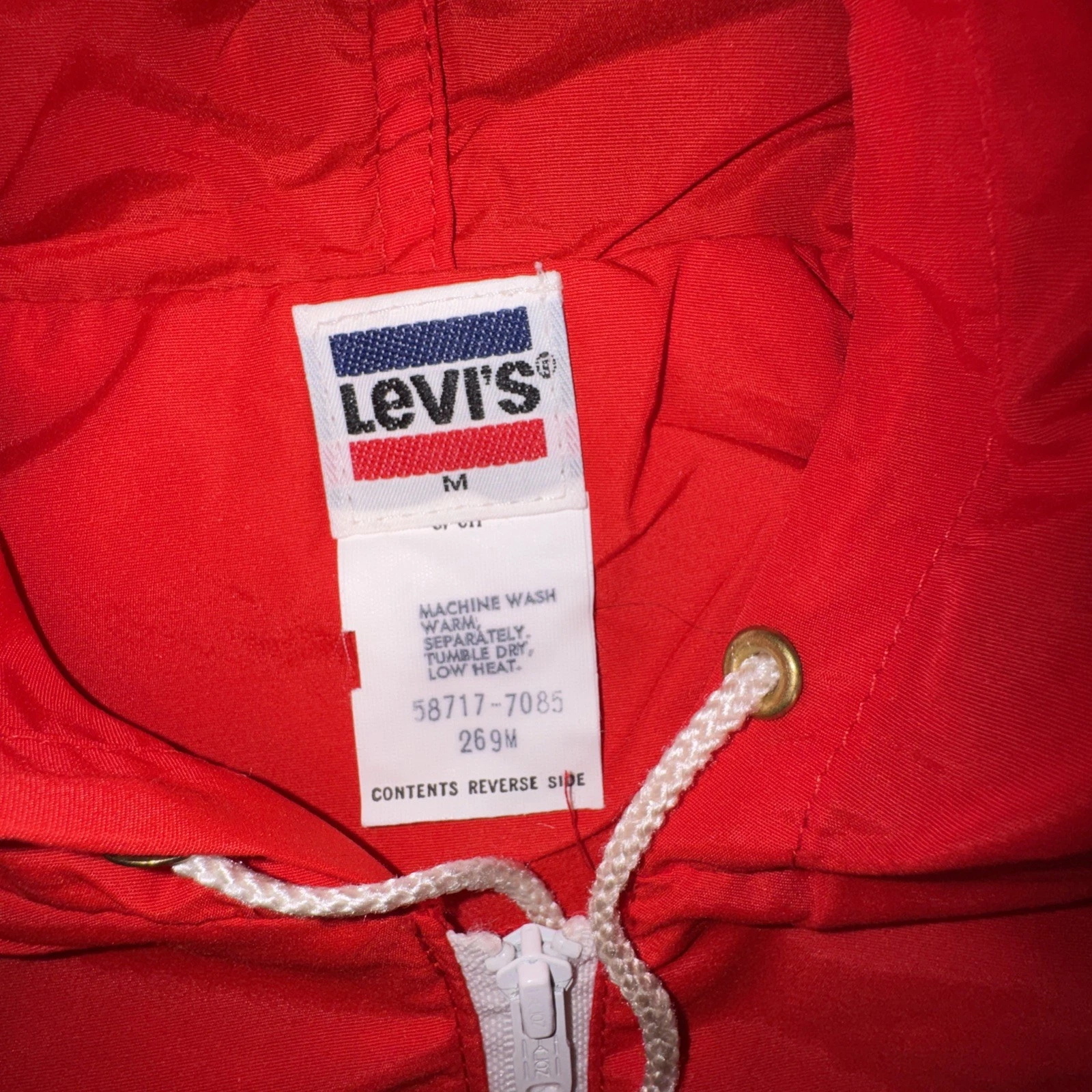 Vintage 60s Levis Hooded National Sports Festival Jacket Light Windbreaker M Red - product detail image 8