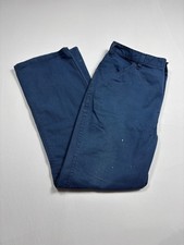 Vintage Dickies Men's Blue Work Pants 40x32 USA Made Straight Leg Flat Front