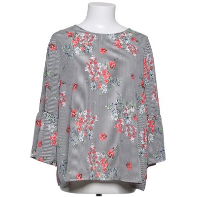 W5, Bluse, Größe: XL, Schwarz/Weiß/Mehrfarbig, Polyester, Blumen, Damen #cED