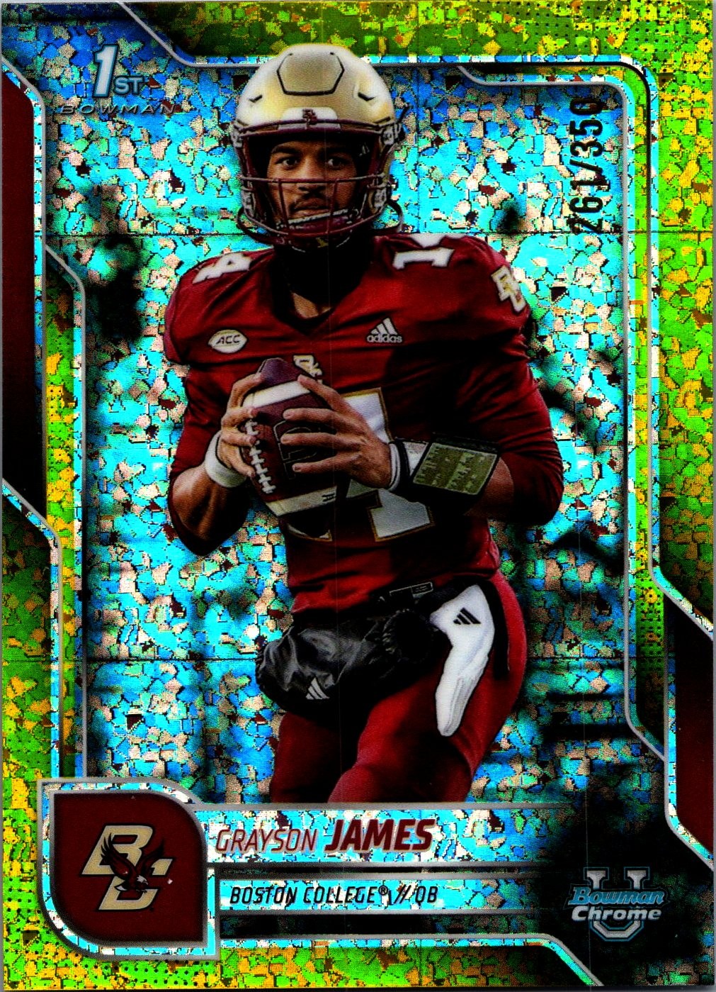 2025 Bowman University Chrome #75 Grayson James Yellow Mini-Diamond #/350