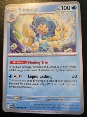 Simipour 042/182 Uncommon Scarlet & Violet: Paradox Rift Pokemon TCG