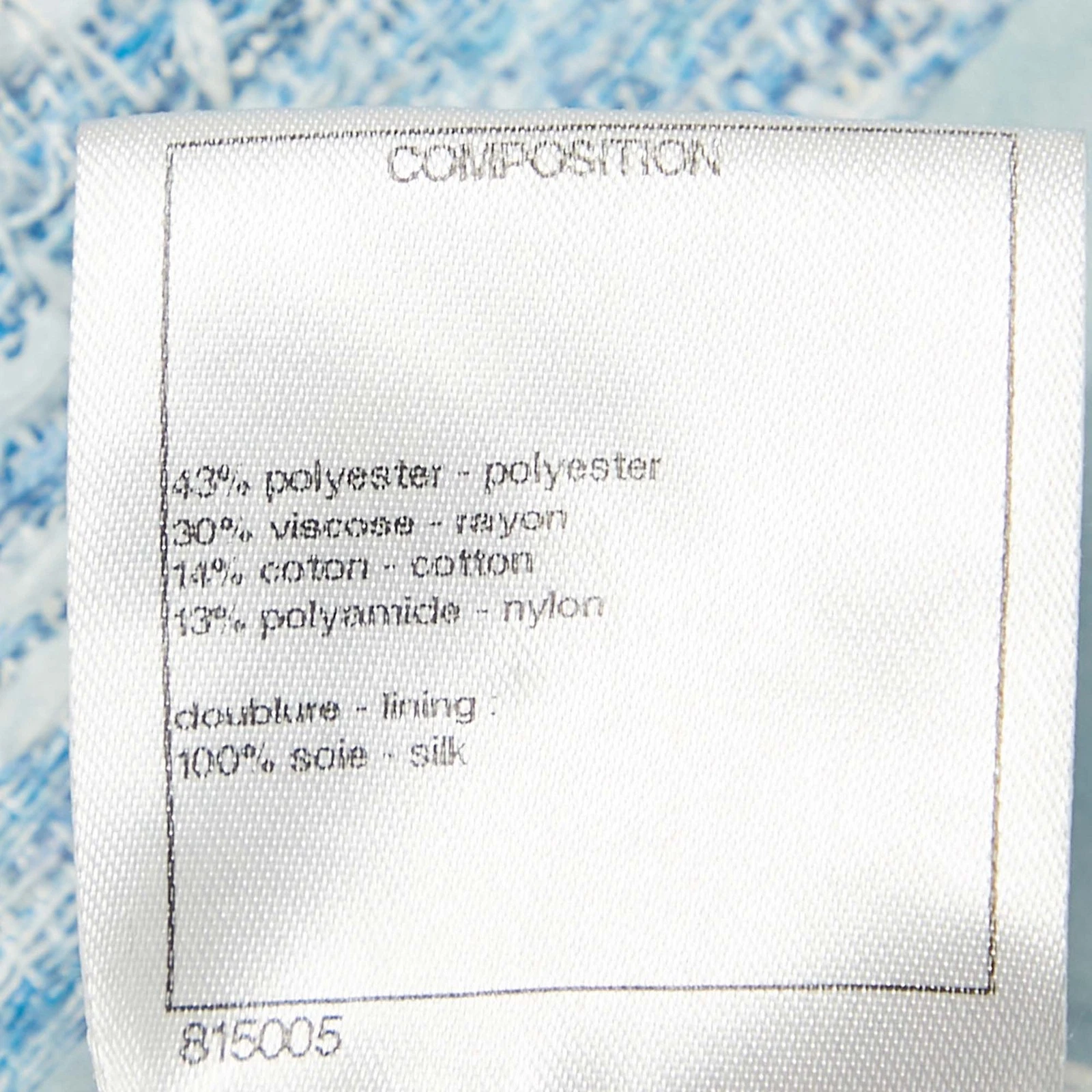 Chanel blusa blu giacca manica lunga S