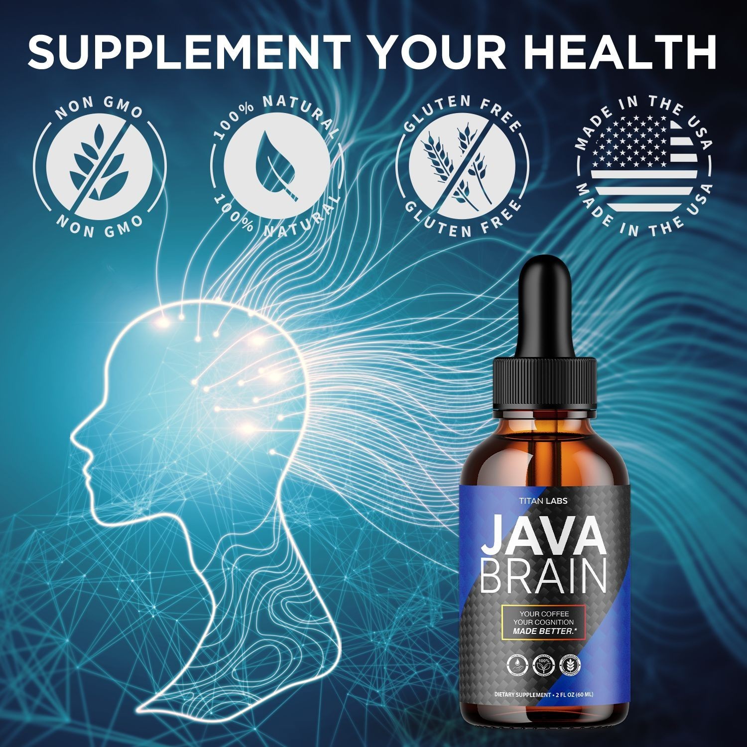 (5 Pack) Java Brain Nootropic Brain Health Support Drops JavaBrain 150 ...
