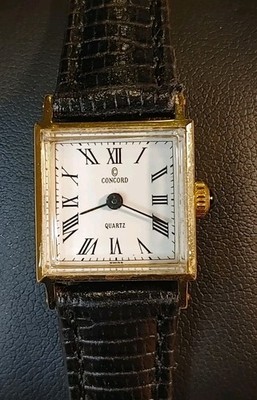 Concord Ladies 14K Solid Gold  Quartz Watch New Strap White Dial Just Serviced!!