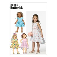 Schnittmuster Kinderkleid Butterick B6013 Cl (6-8) (Gr. 122-134) Deutsche Anleit