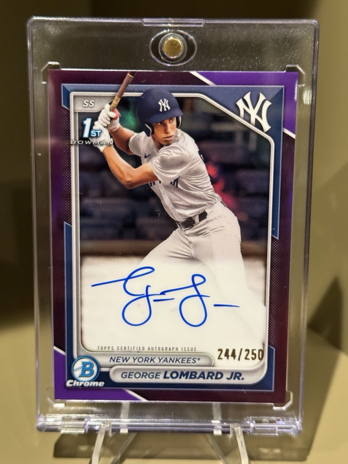 2024 Bowman - Chrome Prospect Autographs George Lombard Jr. #CPA-GLO Purple /250